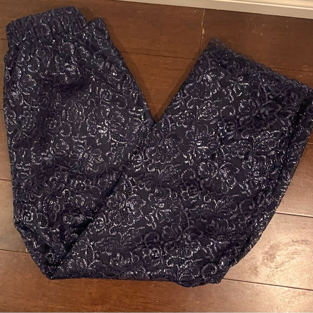 J CREW Navy Blue Floral Lace Pants NWT 4